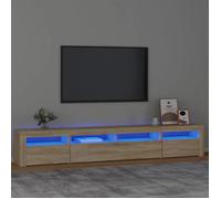 vidaXL Meuble TV avec Lumières LED Centre de Divertissement Rangement Meuble Média Meuble de Salon Salle de Séjour Maison 3152724