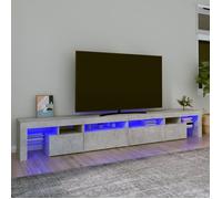 Vidaxl Meuble Tv Avec Lumières Led Gris Béton 260x36,5x40 Cm Multicolore