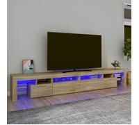 Vidaxl Meuble Tv Avec Lumières Led Chêne Sonoma 260x36,5x40 Cm