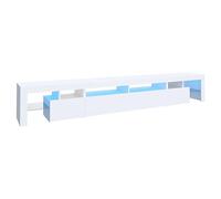 Vidaxl Meuble Tv Avec Lumières Led Blanc 260x36,5x40 Cm Blanc