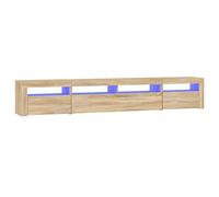 vidaXL Meuble TV avec Lumières LED Centre de Divertissement Rangement Meuble Média Meuble de Salon Salle de Séjour Maison 3152724