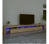 vidaXL Meuble TV 3152804 avec lumières LED, centre de divertissement et rangement