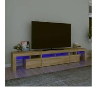 vidaXL Meuble TV Lot 3 pièces Chêne Sonoma Bois contreplaqué LED RGB 230x36,5x40 cm