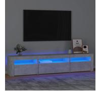 vidaXL Meuble TV Centre de divertissement avec lumières LED et rangement Gris béton