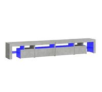 Vidaxl Meuble Tv Avec Lumières Led Gris Béton 260x36,5x40 Cm Multicolore
