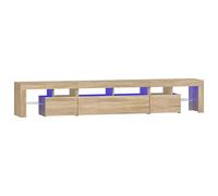 vidaXL Meuble TV Lot 3 pièces Chêne Sonoma Bois contreplaqué LED RGB 230x36,5x40 cm