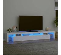 Vidaxl Meuble Tv Avec Lumières Led Blanc 260x36,5x40 Cm Blanc