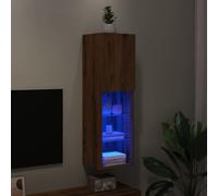 Vidaxl Meuble Tv Avec Lumières Led Chêne Artisanal 30,5x30x102 Cm Multicolore