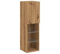 Vidaxl Meuble Tv Avec Lumières Led Chêne Artisanal 30,5x30x102 Cm Multicolore