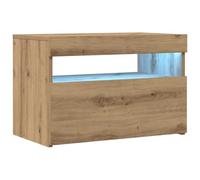 vidaXL Meuble TV avec lumières LED chêne artisanal bois d'ingénierie, support TV, meuble multimédia, console TV, meuble 856311