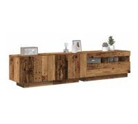 vidaXL Meuble TV avec lumières LED chêne Artisanal Bois d'ingénierie, Support TV, Buffet de télévision, Meuble multimédia, Banc TV, Meuble HiFi