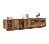 Vidaxl Meuble Tv Avec Lumières Led Chêne Artisanal Bois D'ingénierie Marron