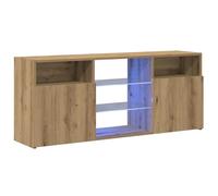 Vidaxl Meuble Tv Avec Lumières Led Chêne Artisanal Bois D'ingénierie Marron