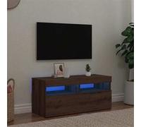 vidaXL Meuble TV 856308 - Meuble multimédia chêne artisanal en bois d'ingénierie avec LED