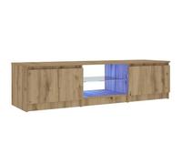 Vidaxl Meuble Tv Avec Lumières Led Chêne Artisanal Bois D'ingénierie Marron