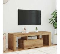 vidaXL Meuble TV avec LED – chêne artisanal en bois d'ingénierie – Marron