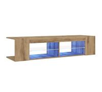 Vidaxl Meuble Tv Avec Lumières Led Chêne Artisanal Bois D'ingénierie Marron