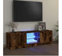vidaXL Meuble TV avec lumières LED chêne fumé 120x30x36 cm 815708