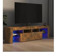 Vidaxl Meuble Tv Avec Lumières Led Chêne Fumé 140x36,5x40 Cm Multicolore