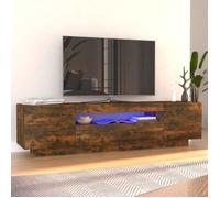 vidaXL Meuble TV avec lumières LED Chêne fumé 160x35x40 cm, meuble TV avec lumière LED, support tv, armoire média, meuble TV 815726