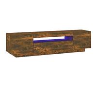 Vidaxl Meuble Tv Avec Lumières Led Chêne Fumé 160x35x40 Cm