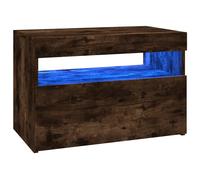 Vidaxl Meuble Tv Avec Lumières Led Chêne Fumé 60x35x40 Cm