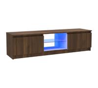 vidaXL Meuble TV avec lumières LED chêne Marron 120x30x35,5 cm