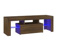 Vidaxl Meuble Tv Avec Lumières Led Chêne Marron 120x35x40 Cm Marron