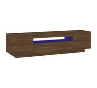 vidaXL Meuble TV avec lumières LED Chêne Marron 160x35x40 cm
