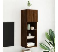 vidaXL Meuble TV avec lumières LED chêne marron 30,5x30x90 cm837013 Marron G