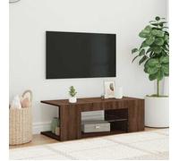 vidaXL Meuble TV 822667 avec lumières LED Chêne marron 90x39x30 cm