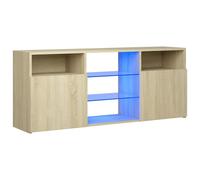 Vidaxl Meuble Tv Avec Lumières Led Chêne Sonoma 120x30x50 Cm Marron