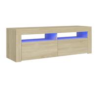 Vidaxl Meuble Tv Avec Lumières Led Chêne Sonoma 120x35x40 Cm Marron