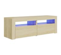Vidaxl Meuble Tv Avec Lumières Led Chêne Sonoma 120x35x40 Cm Marron