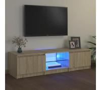 Vidaxl Meuble Tv Avec Lumières Led Chêne Sonoma 140x40x36 Cm Marron