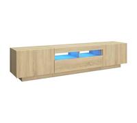 Vidaxl Meuble Tv Avec Lumières Led Chêne Sonoma 180x35x40 Cm Multicolore