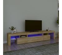 vidaXL Meuble TV avec Lumières LED Centre de Divertissement Rangement Meuble Média Meuble de Salon Salle de Séjour Maison 3152796