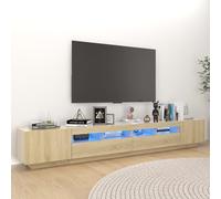 Vidaxl Meuble Tv Avec Lumières Led Chêne Sonoma 260x35x40 Cm Multicolore