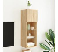 Vidaxl Meuble Tv Avec Lumières Led Chêne Sonoma 30,5x30x90 Cm Multicolore