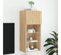 Vidaxl Meuble Tv Avec Lumières Led Chêne Sonoma 40,5x30x90 Cm Multicolore