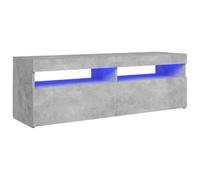 vidaXL Meuble TV avec Lumières LED, Armoire de Télévision, Meuble Télé de Salon, Armoire Basse Salle de Séjour Intérieur, Moderne, Gris Béton