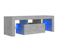 vidaXL Meuble TV avec lumières LED, gris béton 120x35x40 cm