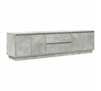 vidaXL Meuble TV avec lumières LED gris béton 193,5x41x50 cm