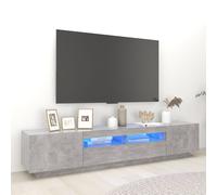 Vidaxl Meuble Tv Avec Lumières Led Gris Béton 200x35x40 Cm Gris