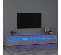Vidaxl Meuble Tv Avec Lumières Led Gris Béton 240x35x40 Cm Gris