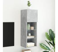 Vidaxl Meuble Tv Avec Lumières Led Gris Béton 30,5x30x90 Cm Multicolore