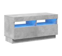 vidaXL Meuble TV moderne avec lumières LED, gris béton