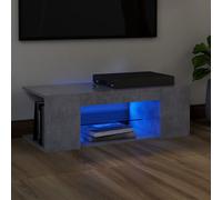 Vidaxl Meuble Tv Avec Lumières Led Gris Béton 90x39x30 Cm Gris