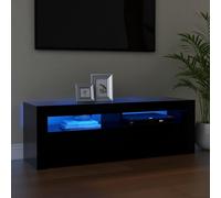 vidaXL Meuble TV avec lumières LED noir 120x35x40 cm