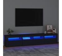 Vidaxl Meuble Tv Avec Lumières Led Noir Noir